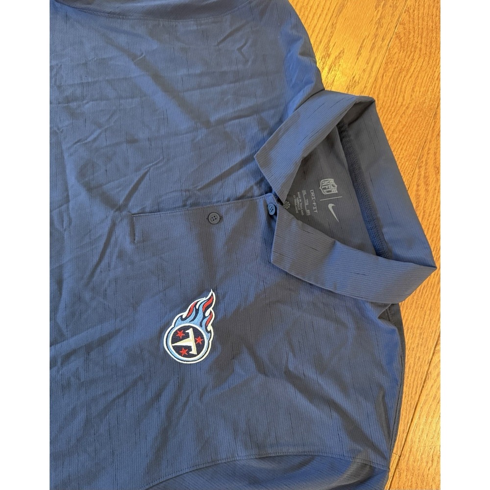 Tennessee Titans Polo Shirt Mens 2XL Blue Dri Fit Performance Golf NFL Nike
